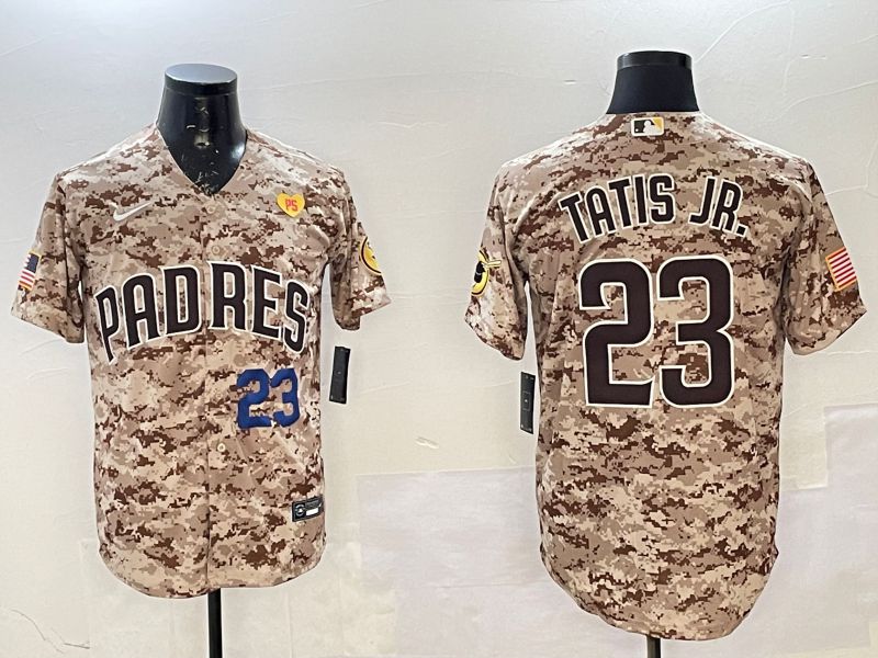 Men San Diego Padres 23 Tatis jr Camo Game 2025 Nike MLB Jersey style 3